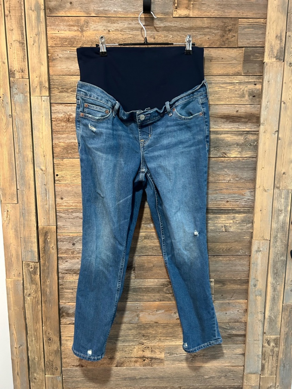 GAP Cigarette Maternity Medium Blue Stretch Panel Jeans - size 30/10